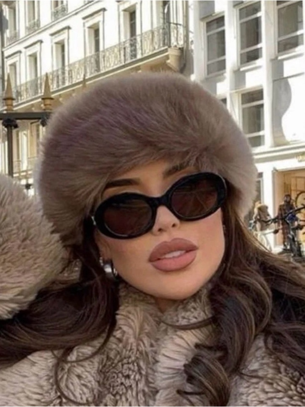Free People Taupe Faux Fur adjustable Bucket Hat Ice Queen